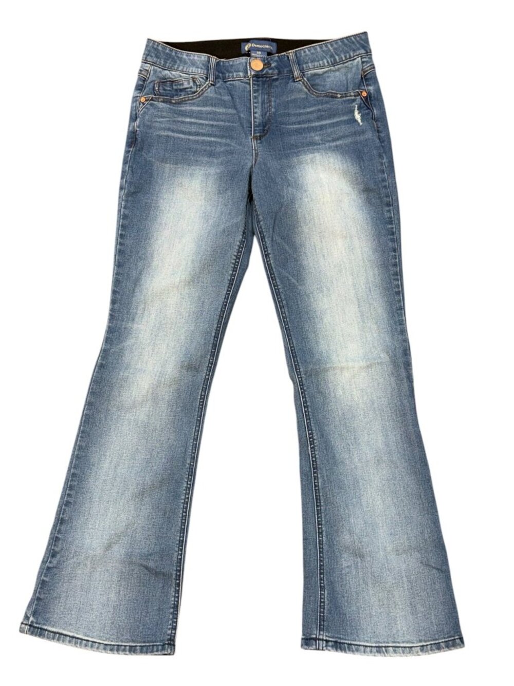 Democracy Women's AB Solution Itty Bitty Bootcut Jeans Wide Leg Mid Rise Size 10
